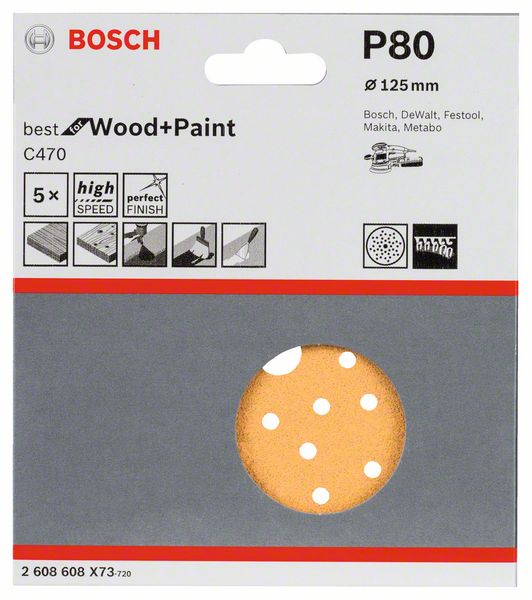 5  Best for Wood+Paint Multihole ?125 K80 Bosch (2608608X73) Bosch