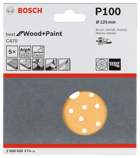 5  Best for Wood+Paint Multihole ?125 K100 Bosch (2608608X74) Bosch