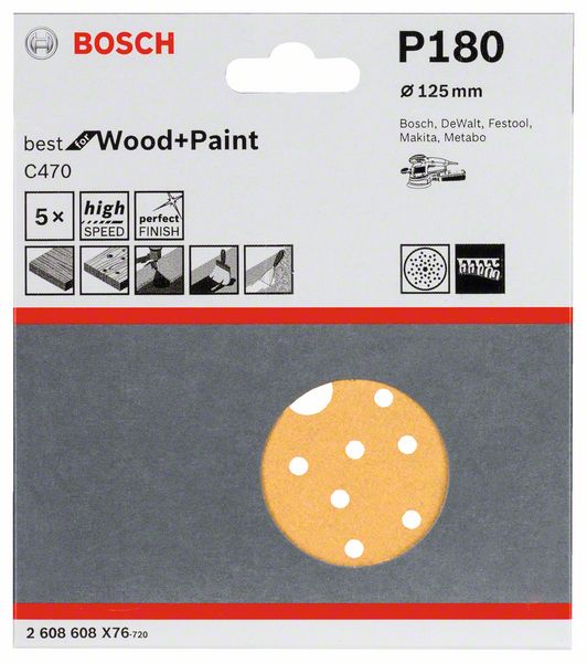 5  Best for Wood+Paint Multihole ?125 K180 Bosch (2608608X76) Bosch