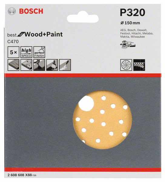 5  Best for Wood+Paint Multihole ?150 K320 Bosch (2608608X88) Bosch